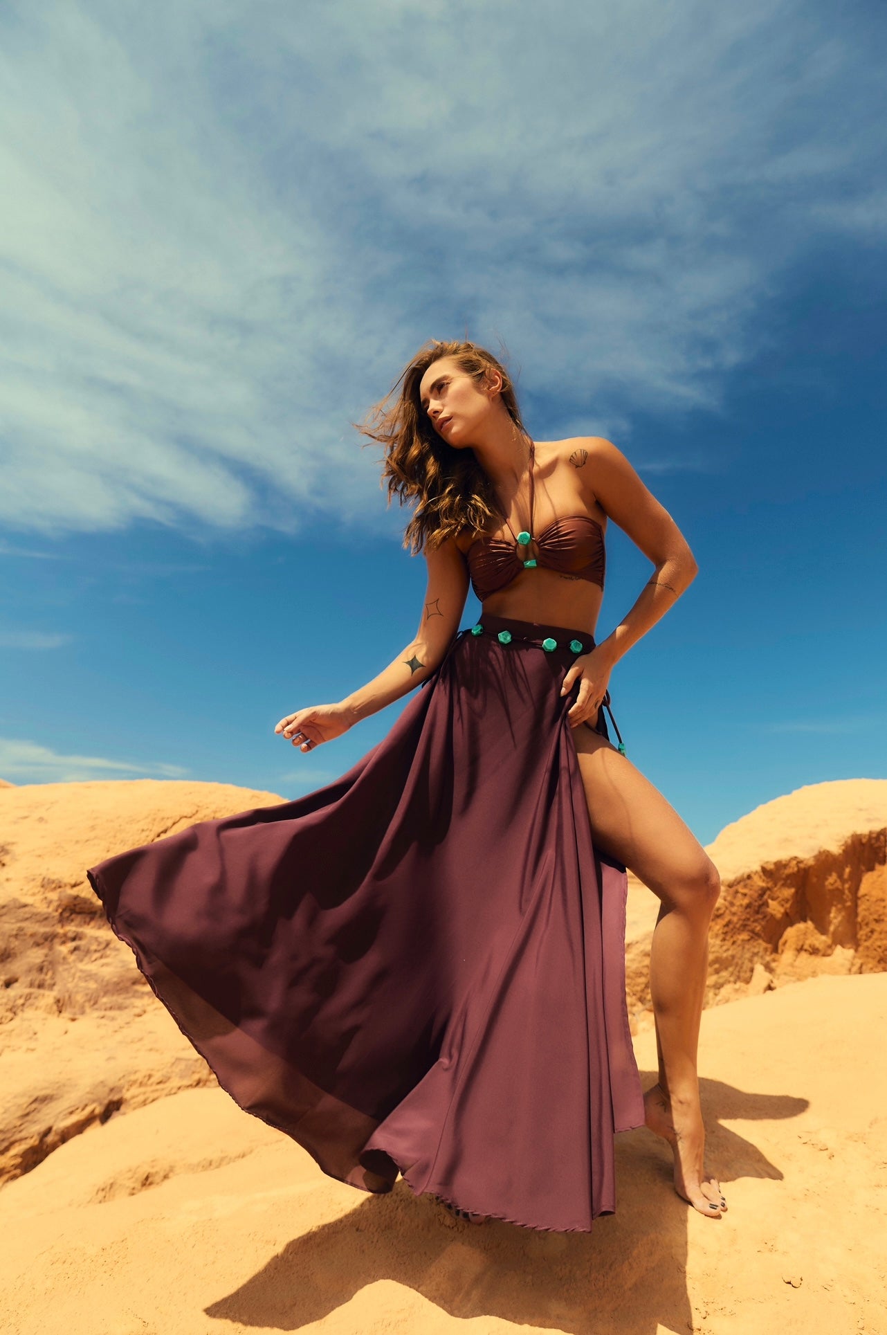 Chloe Brown Maxi Skirt