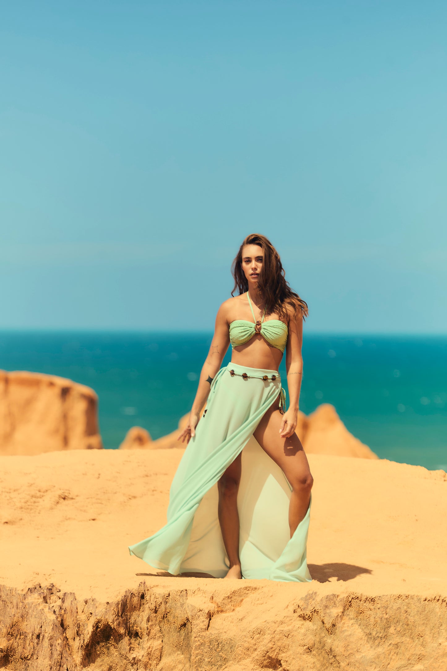 Chloe Green Maxi Skirt